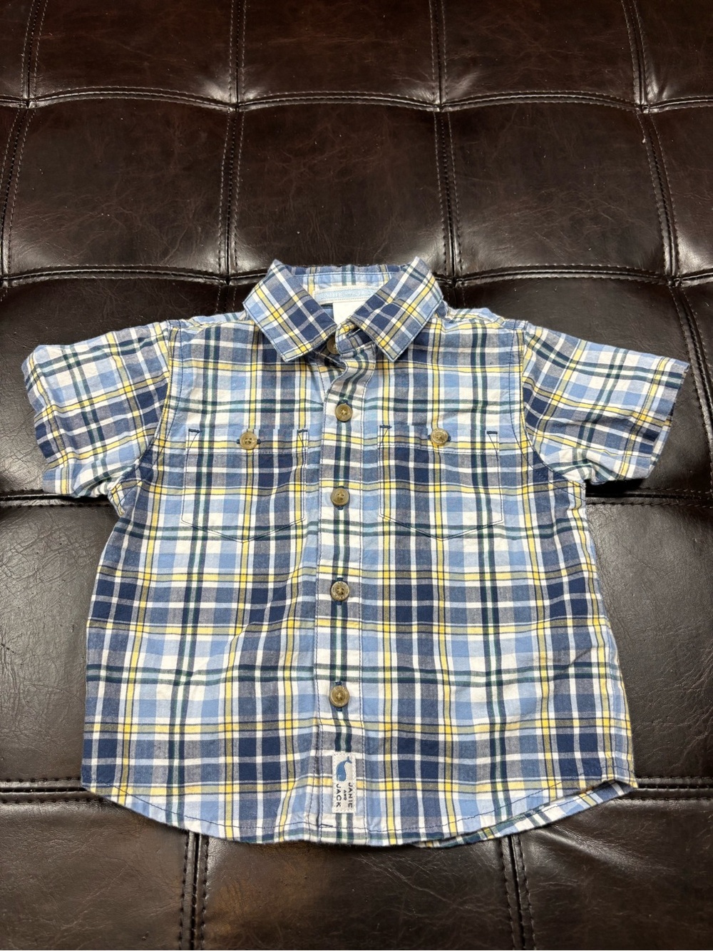 Janie and Jack Plaid Button Front Shirt 3-6 Months